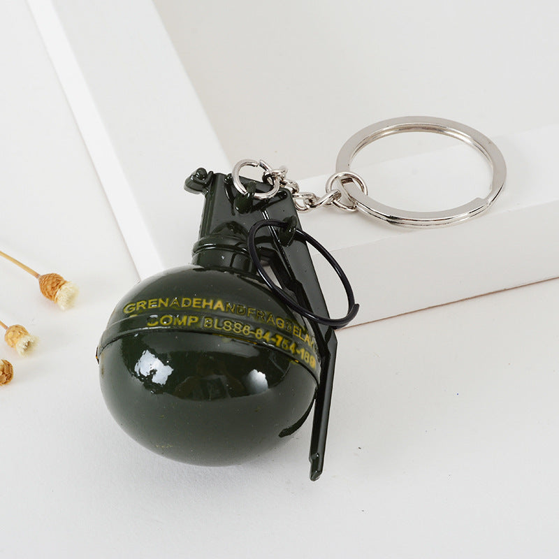 Wholesale Metal Keychain Edge Accessories Smoke Bomb Hand Cannon Oil Tank Survival Gift Pendant Office Culture Educational Sup